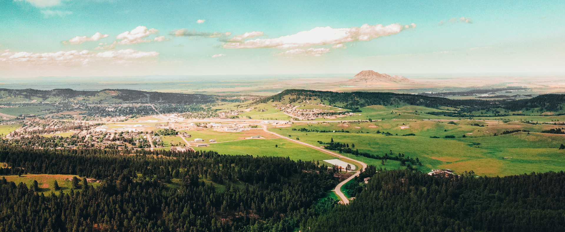 Scenic Drone shot of Sturgis South Dakota